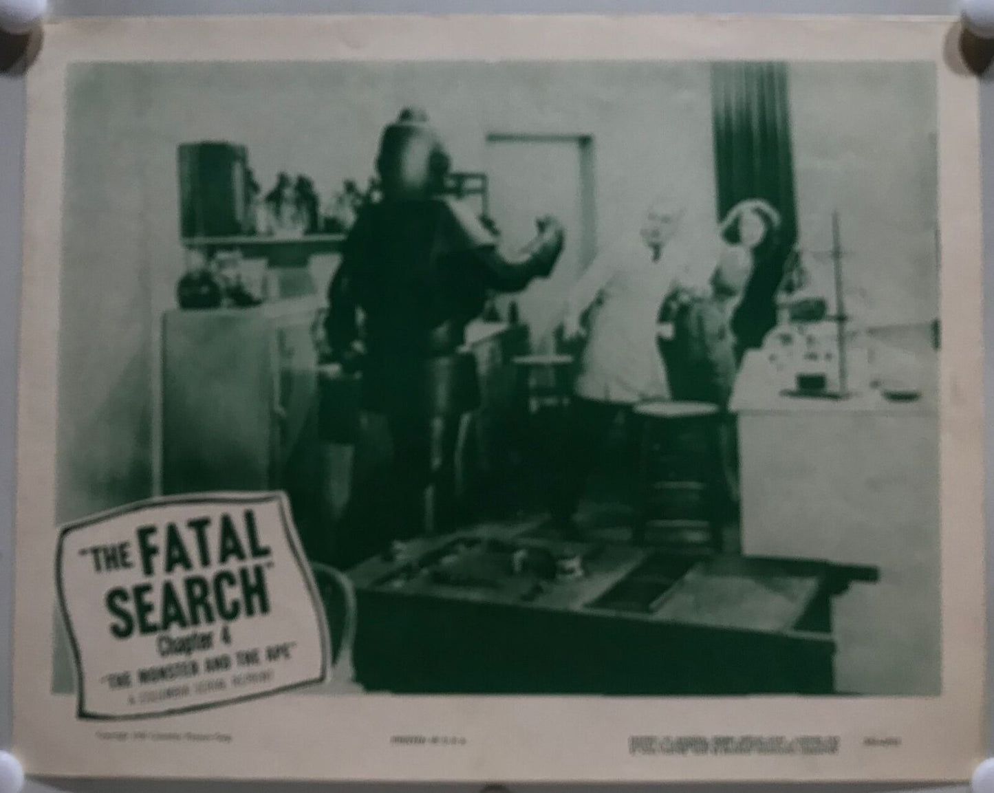 ORIGINAL SERIAL LOBBY CARD - THE MONSTER AND THE APE (d) - R1956 - Ch 4 "The ...
