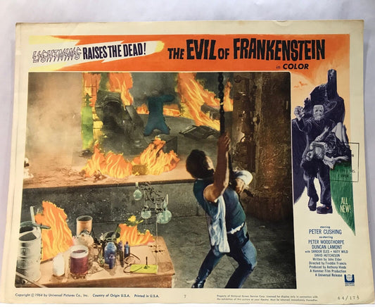 ORIGINAL LOBBY CARD - EVIL OF FRANKENSTEIN - 1964 - card #7