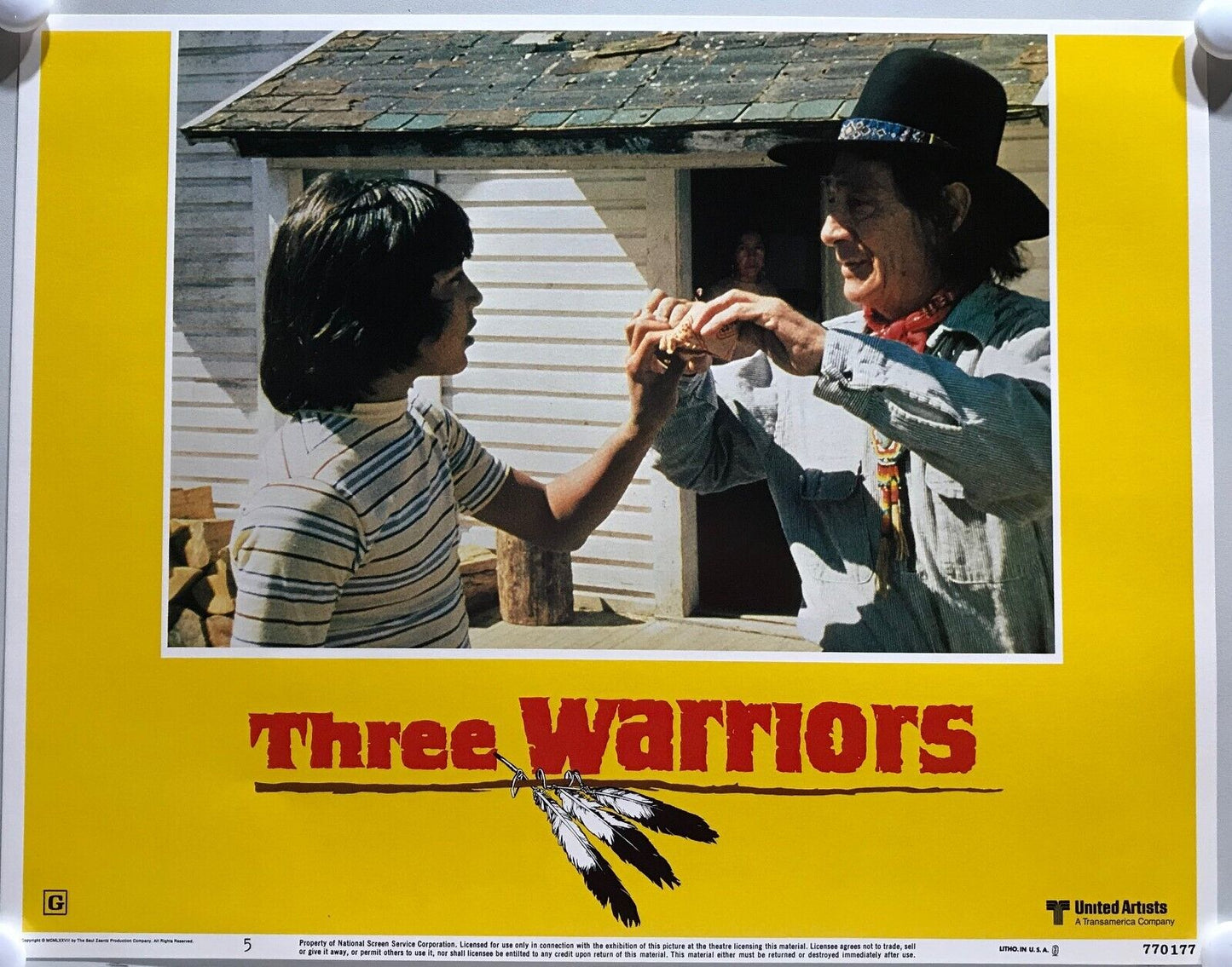 ORIGINAL LOBBY CARDS - THREE WARRIORS -1977 - set of 8