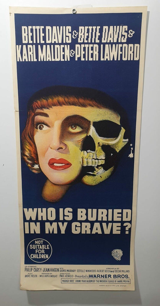 ORIGINAL DAYBILL MOVIE POSTER - WHO IS BURIED IN MY GRAVE - 1963