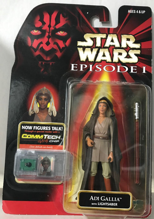 STAR WARS - HASBRO - EPISODE 1 - ADI GALLIA - with Lightsaber and CommTech Chip