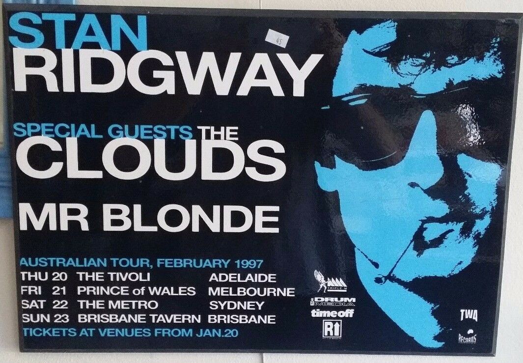 MUSIC PROMO POSTER - BLOCK MOUNTED - STAN RIDGEWAY - 1997 AUSTRALIAN TOUR