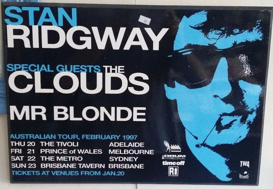 MUSIC PROMO POSTER - BLOCK MOUNTED - STAN RIDGEWAY - 1997 AUSTRALIAN TOUR