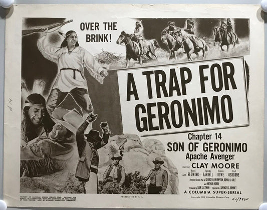 ORIGINAL SERIAL LOBBY CARD - SON OF GERONIMO (a) - 1952 - Ch 14 "A Trap for G...