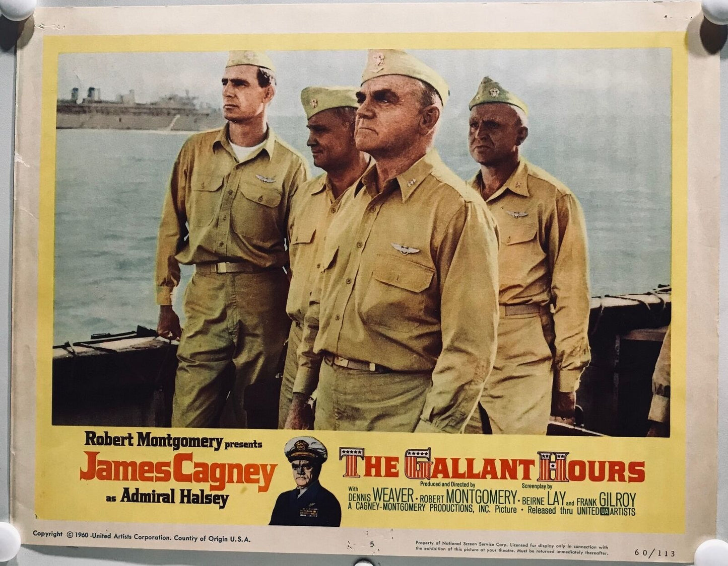 ORIGINAL LOBBY CARD - THE GALLANT HOURS - 1960 - key #5 card