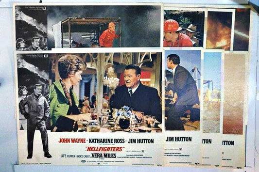 ORIGINAL LOBBY CARDS - HELLFIGHTERS - 1969 - set of 8