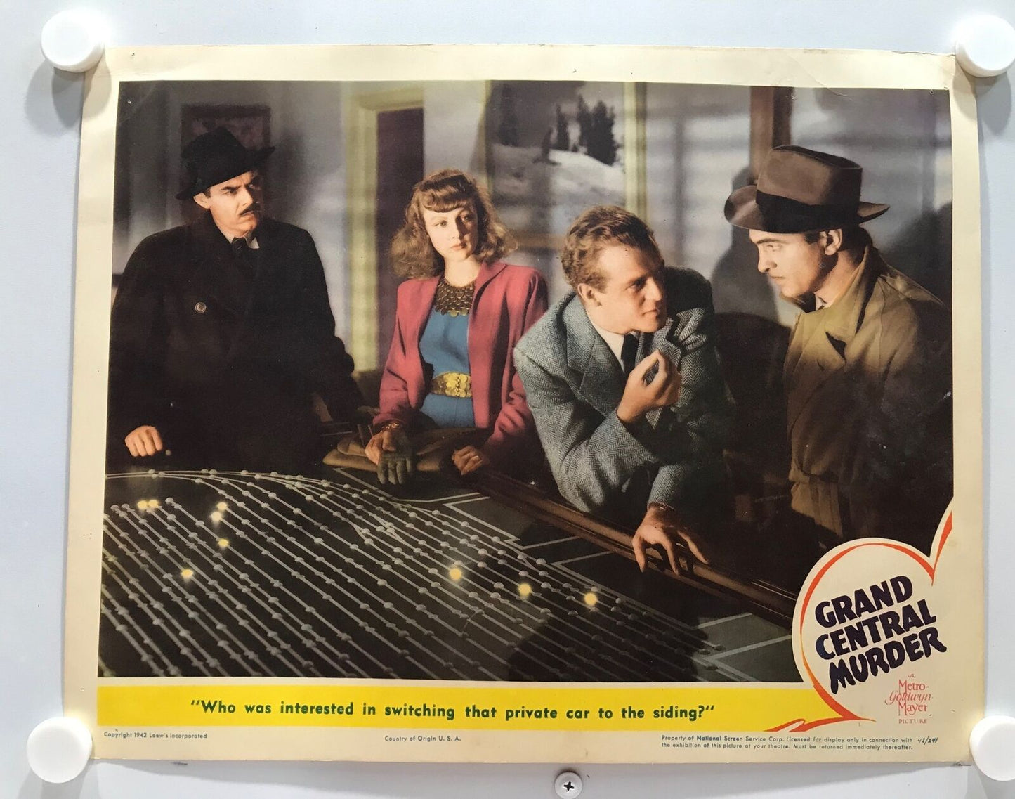 ORIGINAL LOBBY CARDS - GRAND CENTRAL MURDER - 1942 - set of 8
