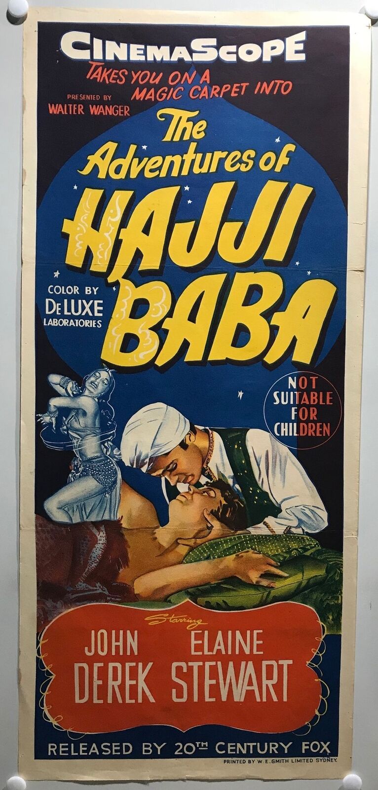 ORIGINAL DAYBILL MOVIE POSTER - ADVENTURES OF HAJJI BABA - 1954