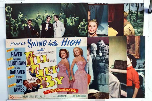 ORIGINAL LOBBY CARDS - I'LL GET BY - 1950 - set of 8