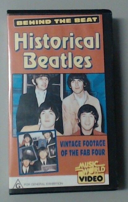 VHS -- BEHIND THE BEAT HISTORICAL BEATLES VINTAGE FOOTAGE OF THE FAB FOUR