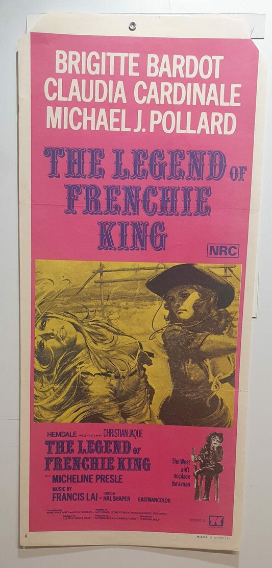 ORIGINAL DAYBILL MOVIE POSTER - THE LEGEND OF FRENCHIE KING - 1971