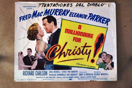 ORIGINAL LOBBY CARD - MILLIONAIRE FOR CHRISTY - 1951 - key #1 card