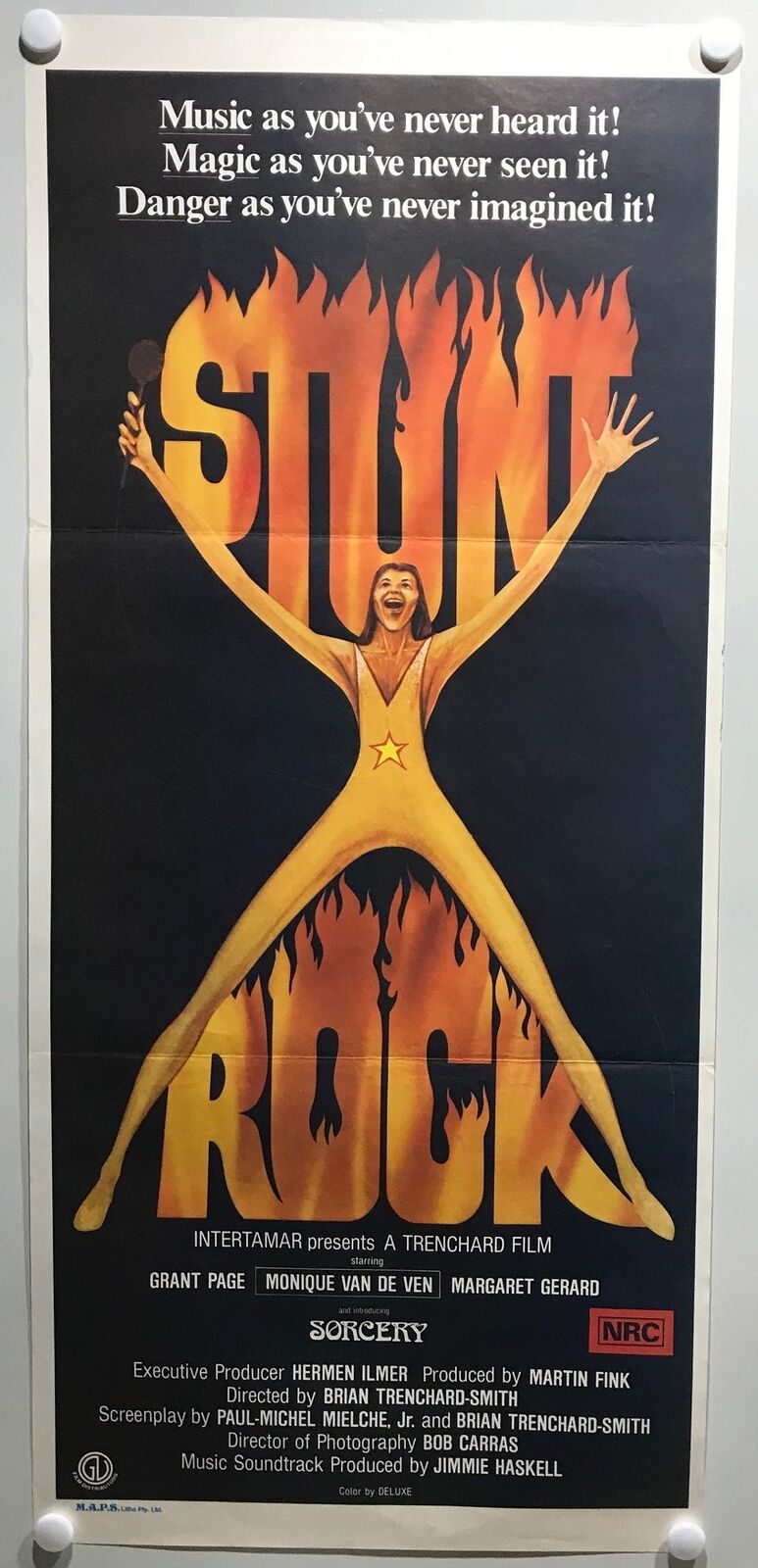 ORIGINAL DAYBILL MOVIE POSTER - STUNT ROCK (a)