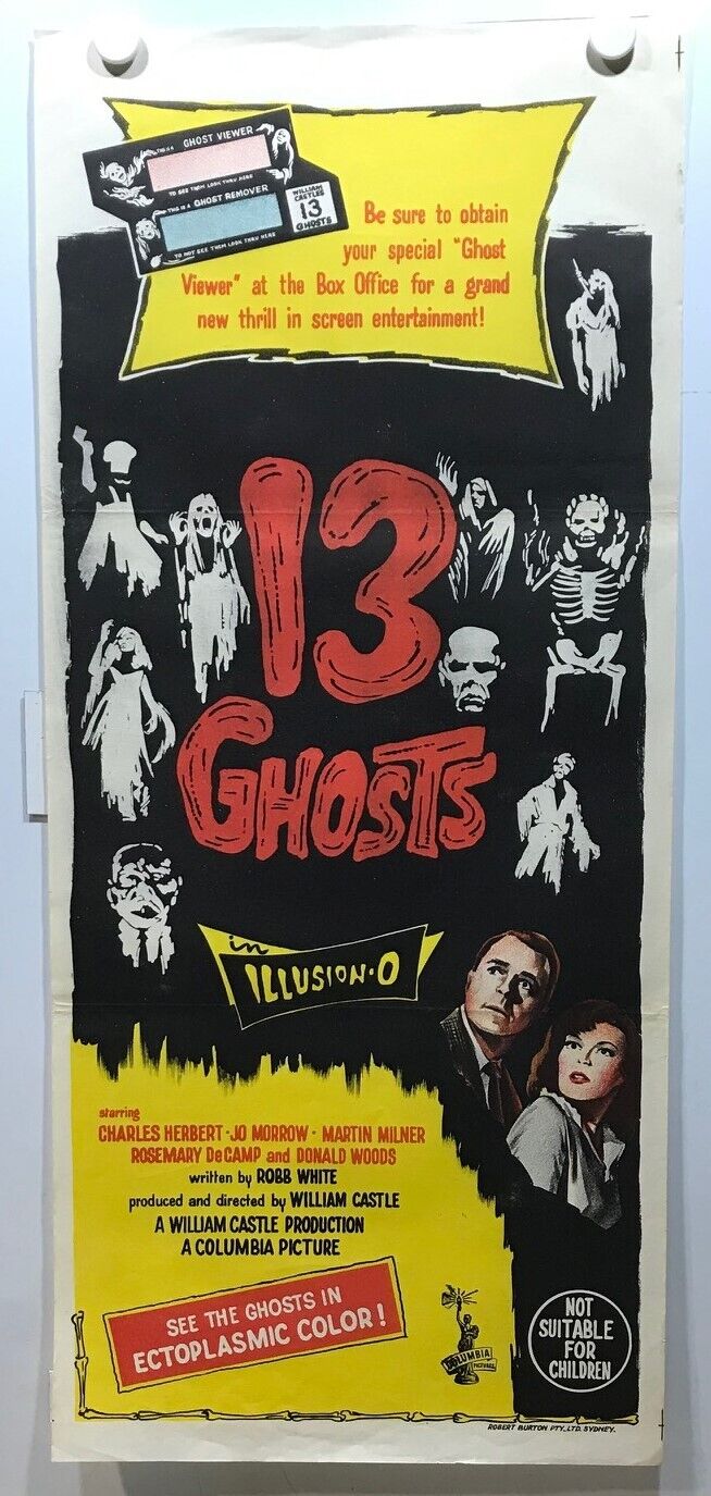 ORIGINAL DAYBILL MOVIE POSTER - 13 GHOSTS - 1960