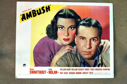 ORIGINAL LOBBY CARD - AMBUSH -  1939 - title card -  Gladys Swarthout, Lloyd Nolan