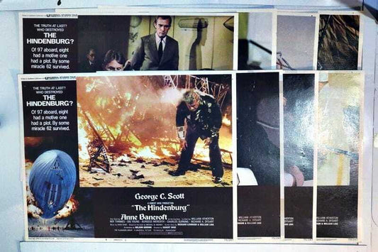 ORIGINAL LOBBY CARDS - THE HINDENBURG - 1975 - set of 8