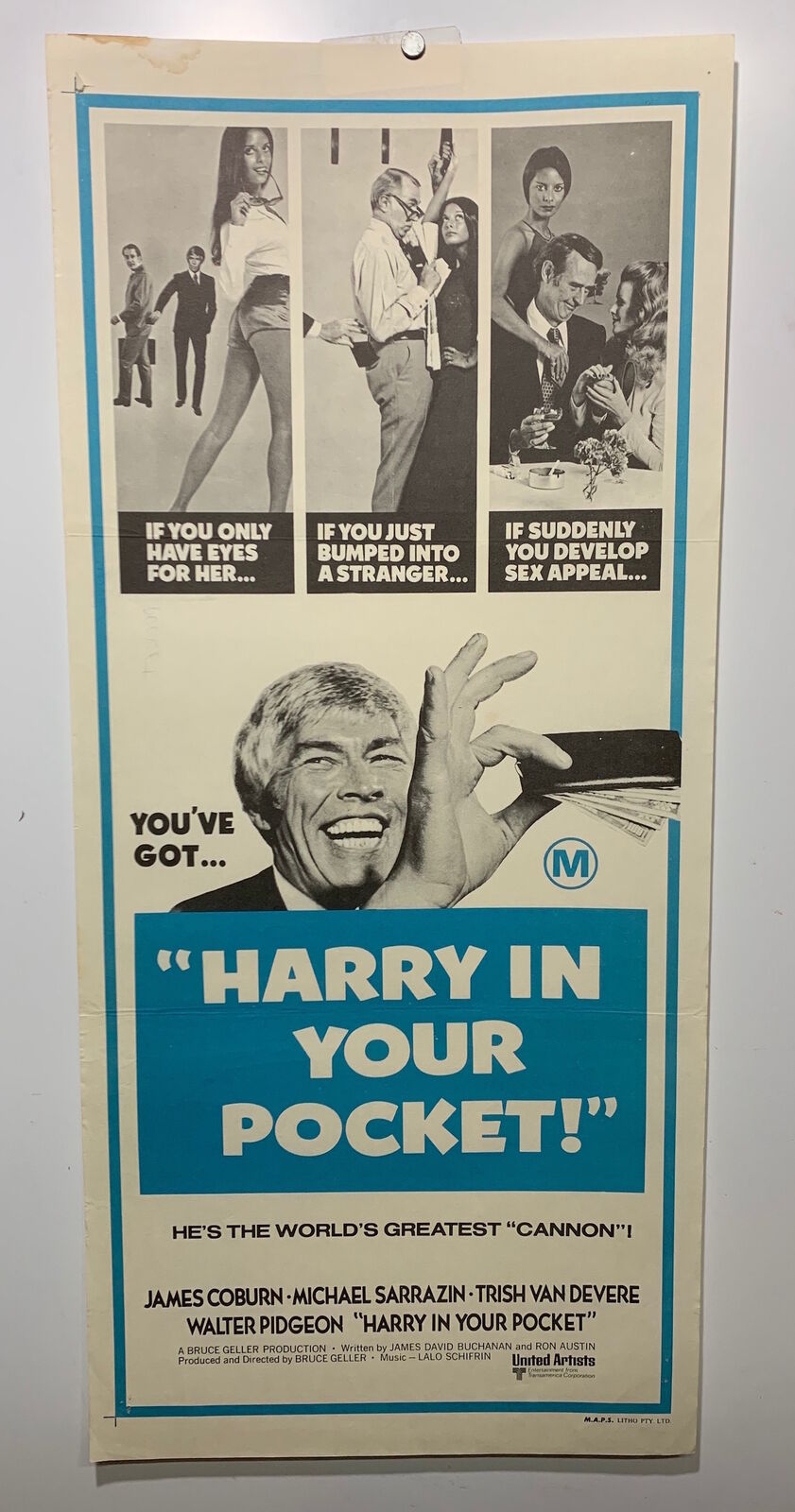 ORIGINAL DAYBILL MOVIE POSTER - HARRY IN YOUR POCKET