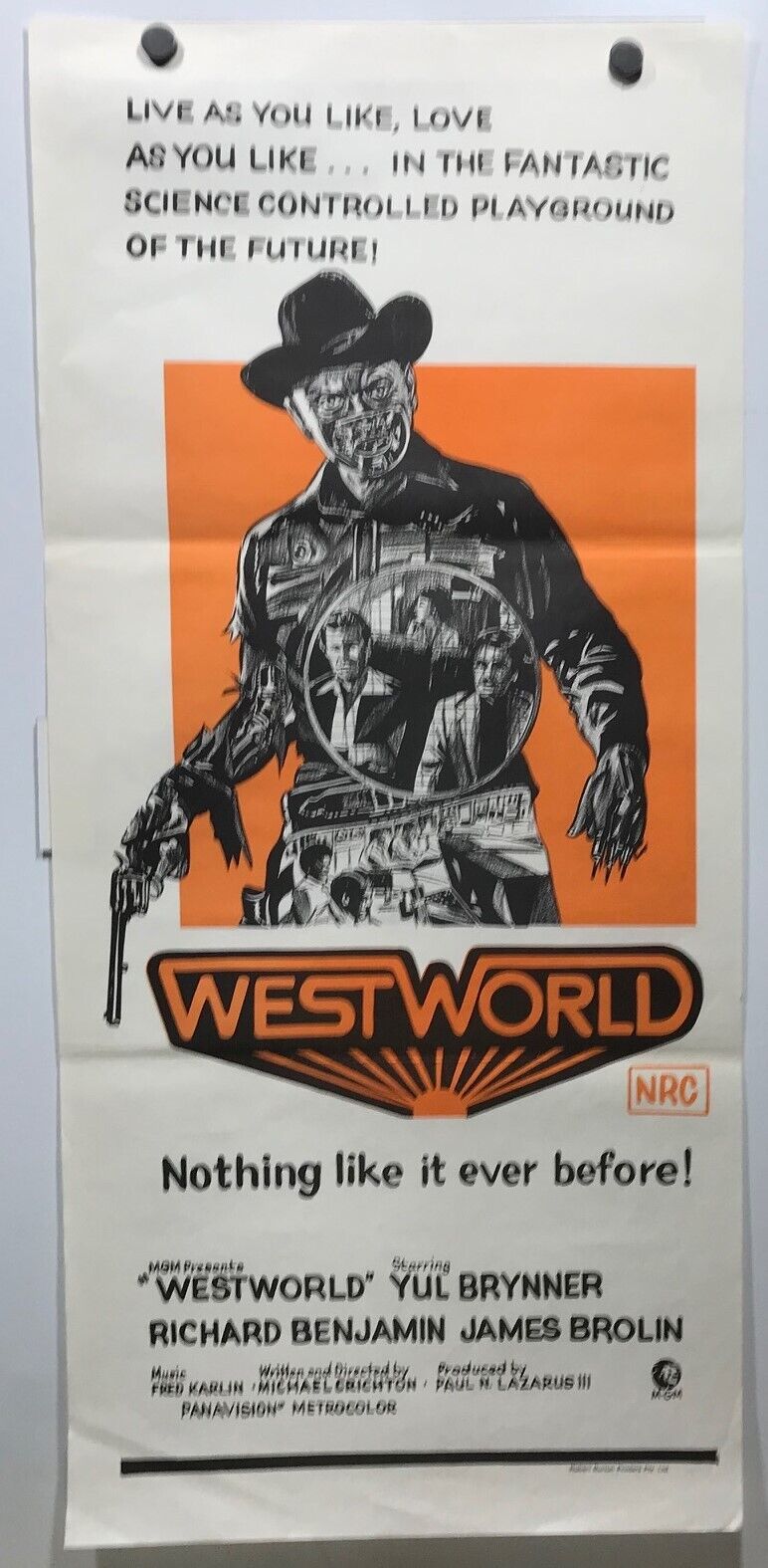 ORIGINAL DAYBILL MOVIE POSTER - WESTWORLD