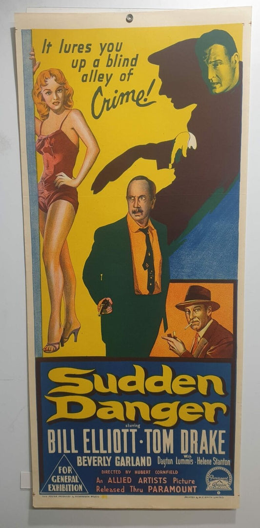 ORIGINAL DAYBILL MOVIE POSTER - SUDDEN DANGER