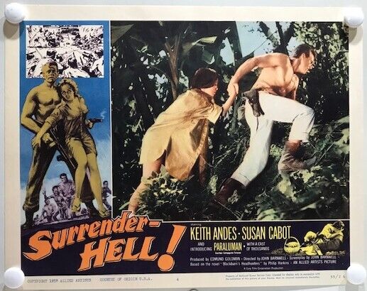 ORIGINAL LOBBY CARDS - SURRENDER - HELL! (b) - 1959 - set of 8