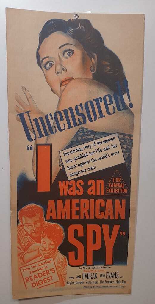 ORIGINAL DAYBILL MOVIE POSTER - I WAS AN AMERICAN SPY