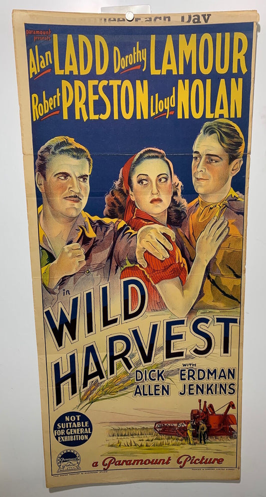 ORIGINAL DAYBILL MOVIE POSTER - WILD HARVEST - Richardson Studio