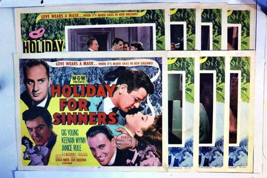 ORIGINAL LOBBY CARDS - HOLIDAY FOR SINNERS - 1952 - set of 8