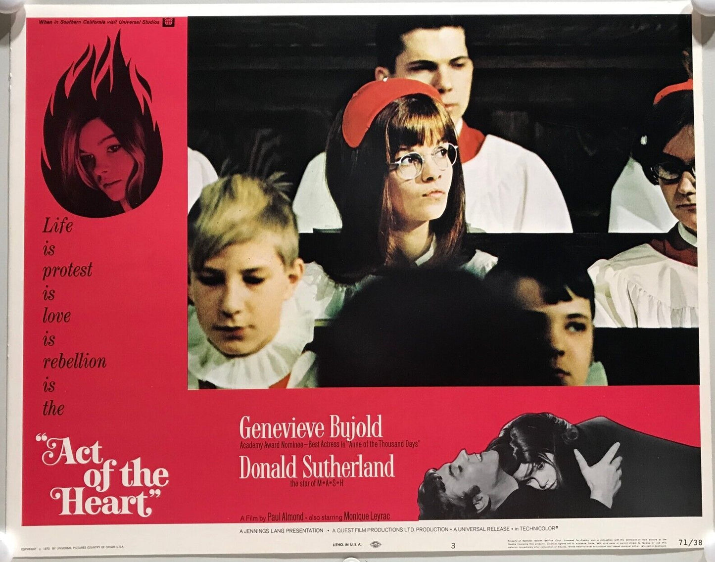 ORIGINAL LOBBY CARDS - ACT OF THE HEART - 1970 - set of 8