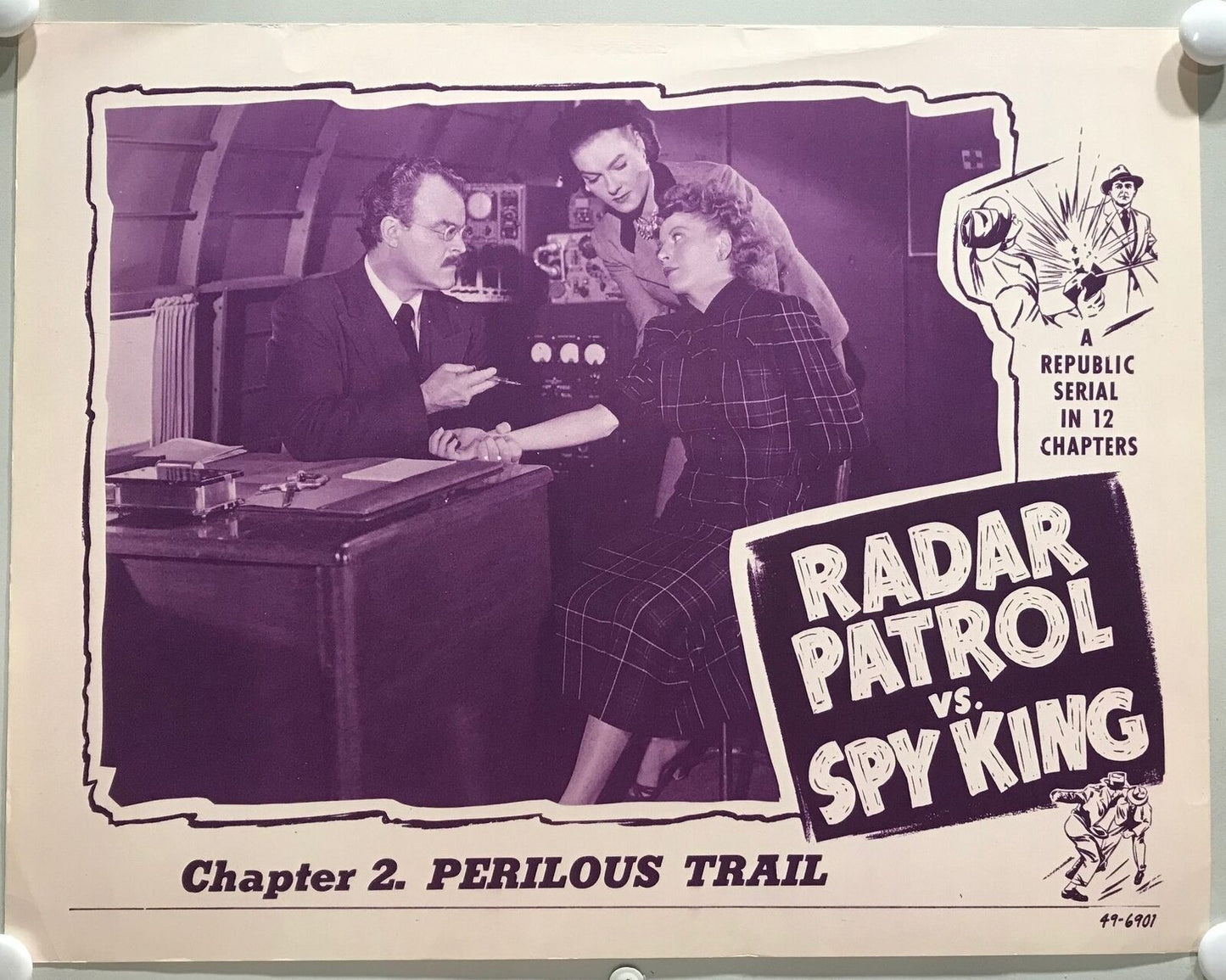 ORIGINAL SERIAL LOBBY CARD - RADAR PATROL VS. SPY KING (b) - 1949 - Ch 2 "Per...