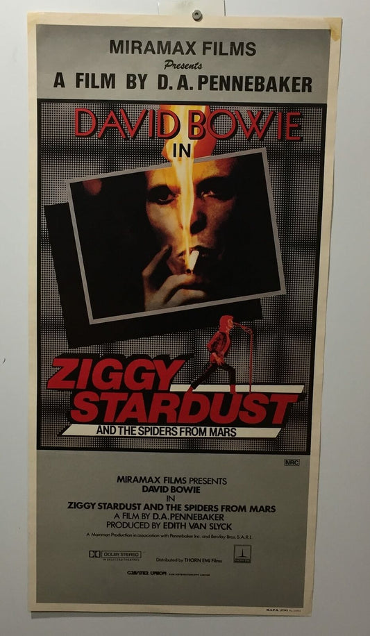 ORIGINAL DAYBILL MOVIE POSTER - ZIGGY STARDUST AND THE SPIDERS FROM MARS