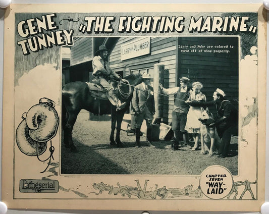 ORIGINAL SERIAL LOBBY CARD - THE  FIGHTING MARINE (d) - 1926  - Ch 7 "Way-Lai...