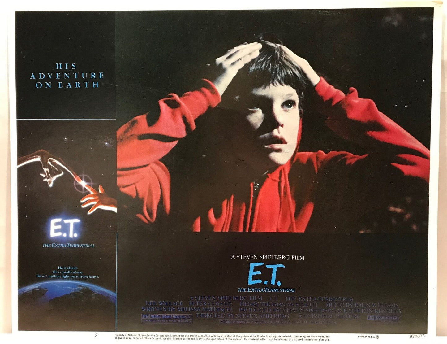 ORIGINAL LOBBY CARD - E.T. THE EXTRA-TERRESTRIAL - 1982 - card #3