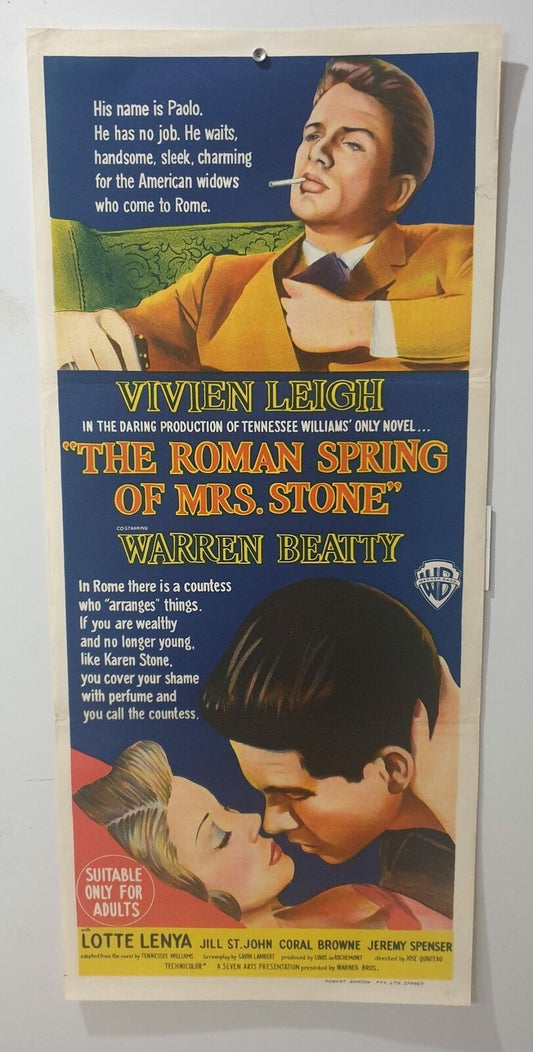 ORIGINAL DAYBILL MOVIE POSTER - THE ROMAN SPRING OF MRS. STONE - 1961